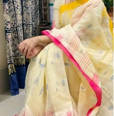Beautiful Cream and Yellow, Magenda Color Monipuri Saree